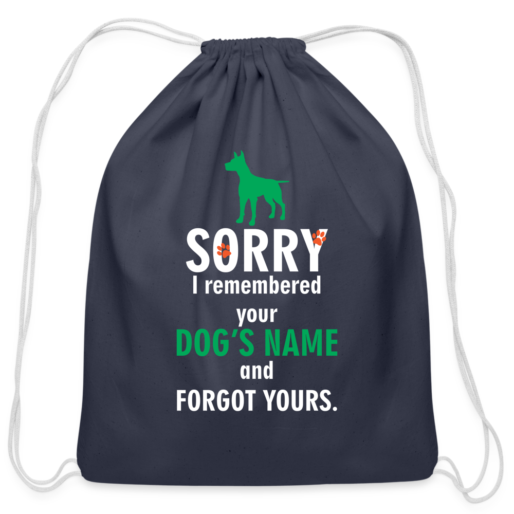 I remembered your dogs name Drawstring Bag-Cotton Drawstring Bag | Q-Tees Q4500-I love Veterinary