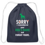 I remembered your dogs name Drawstring Bag-Cotton Drawstring Bag | Q-Tees Q4500-I love Veterinary