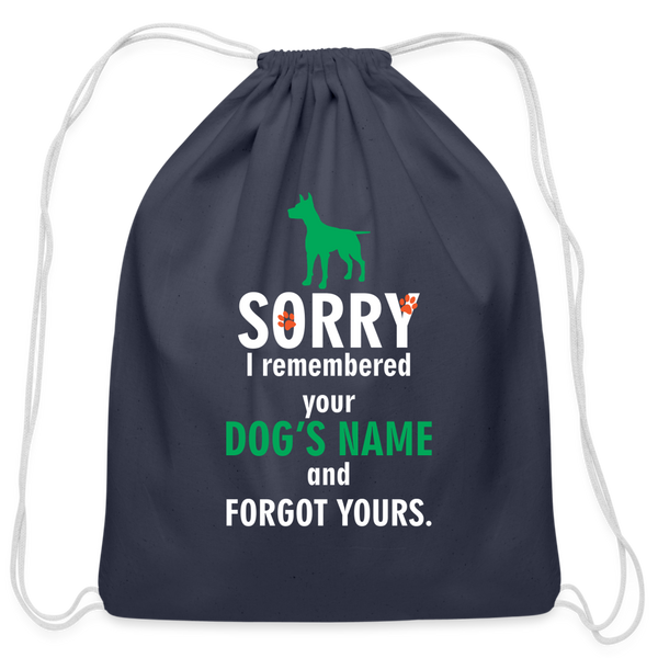 I remembered your dogs name Drawstring Bag-Cotton Drawstring Bag | Q-Tees Q4500-I love Veterinary
