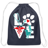 Love Dog and Cat Cotton Drawstring Bag-Cotton Drawstring Bag | Q-Tees Q4500-I love Veterinary