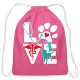Love Dog and Cat Cotton Drawstring Bag-Cotton Drawstring Bag | Q-Tees Q4500-I love Veterinary