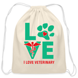 I love veterinary - Drawstring Bag-Cotton Drawstring Bag | Q-Tees Q4500-I love Veterinary