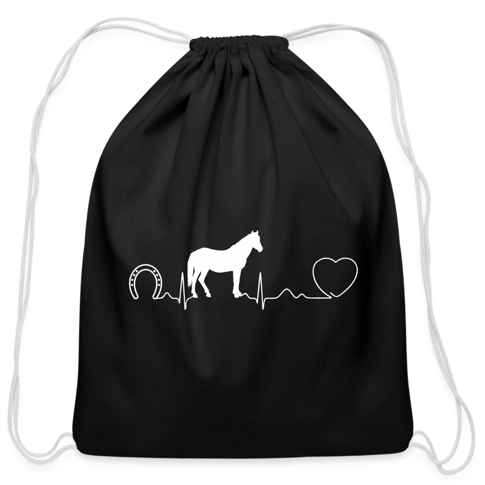 Horse pulse Drawstring Bag-Cotton Drawstring Bag | Q-Tees Q4500-I love Veterinary