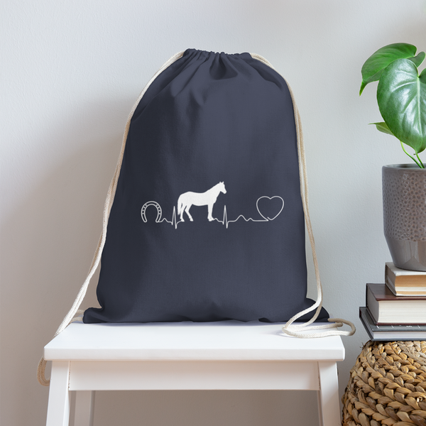 Horse pulse Drawstring Bag-Cotton Drawstring Bag | Q-Tees Q4500-I love Veterinary