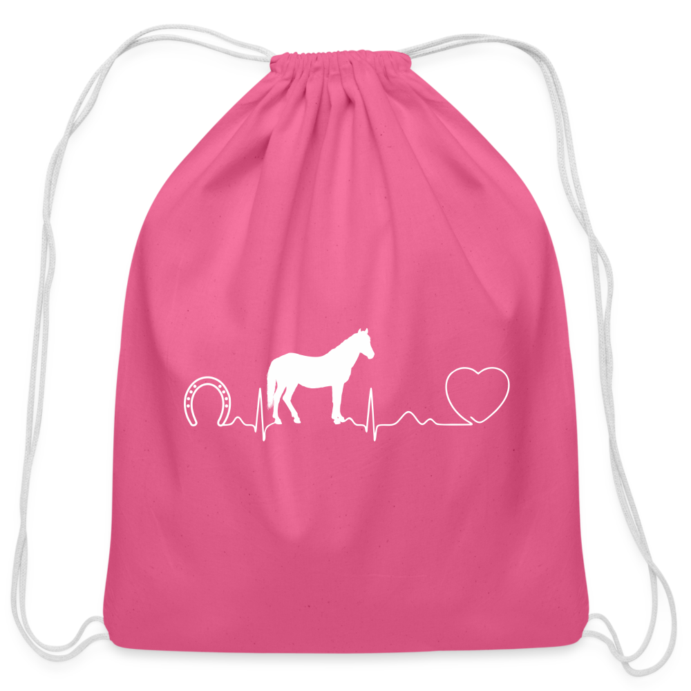 Horse pulse Drawstring Bag-Cotton Drawstring Bag | Q-Tees Q4500-I love Veterinary