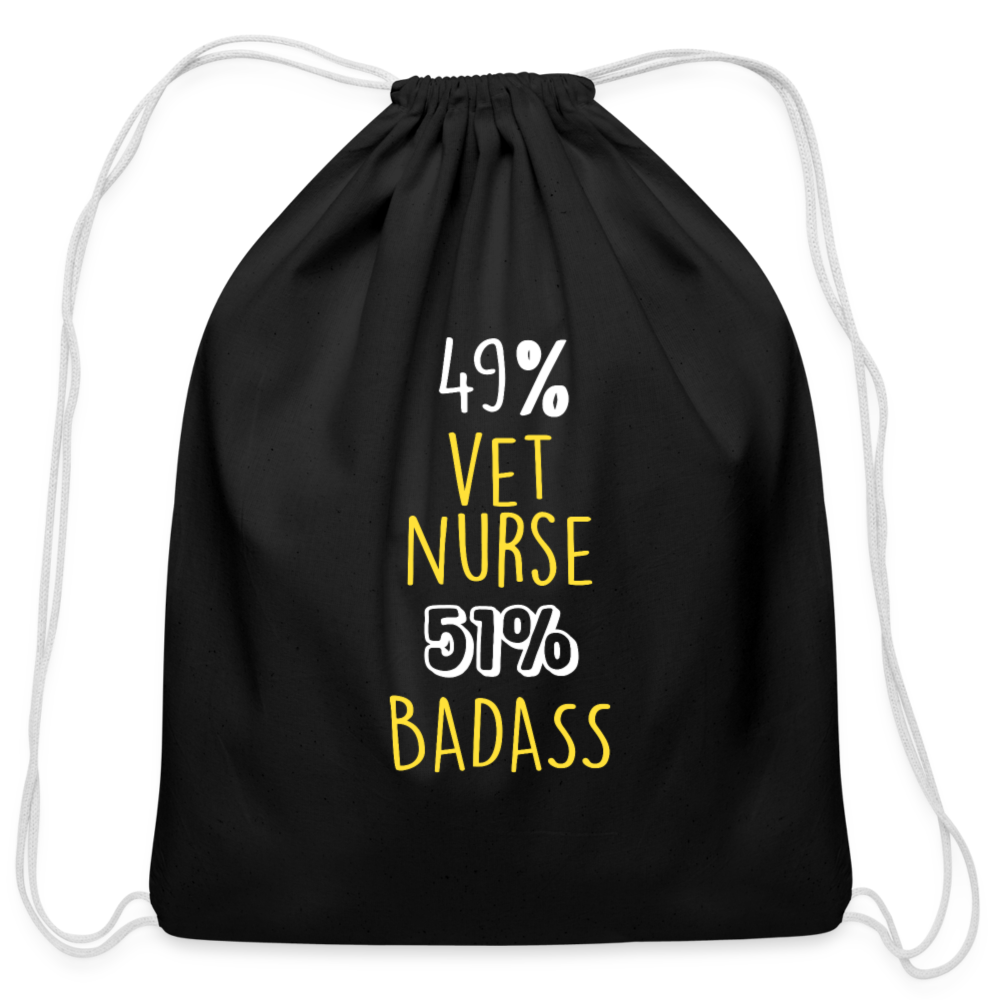 49% vet nurse 51% Badass Drawstring Bag-Cotton Drawstring Bag | Q-Tees Q4500-I love Veterinary