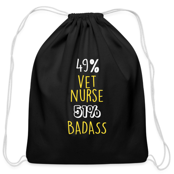 49% vet nurse 51% Badass Drawstring Bag-Cotton Drawstring Bag | Q-Tees Q4500-I love Veterinary