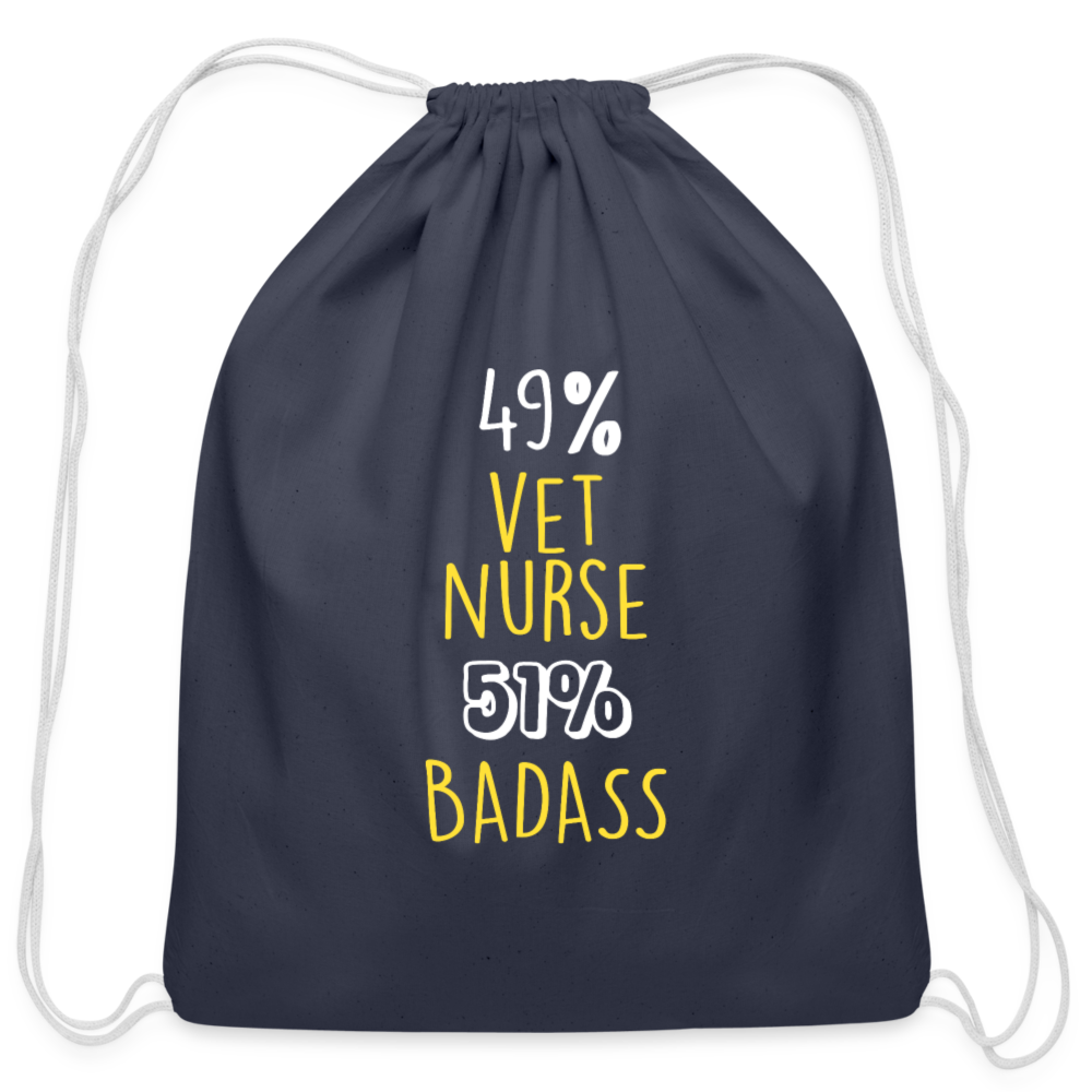 49% vet nurse 51% Badass Drawstring Bag-Cotton Drawstring Bag | Q-Tees Q4500-I love Veterinary