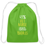 49% vet nurse 51% Badass Drawstring Bag-Cotton Drawstring Bag | Q-Tees Q4500-I love Veterinary