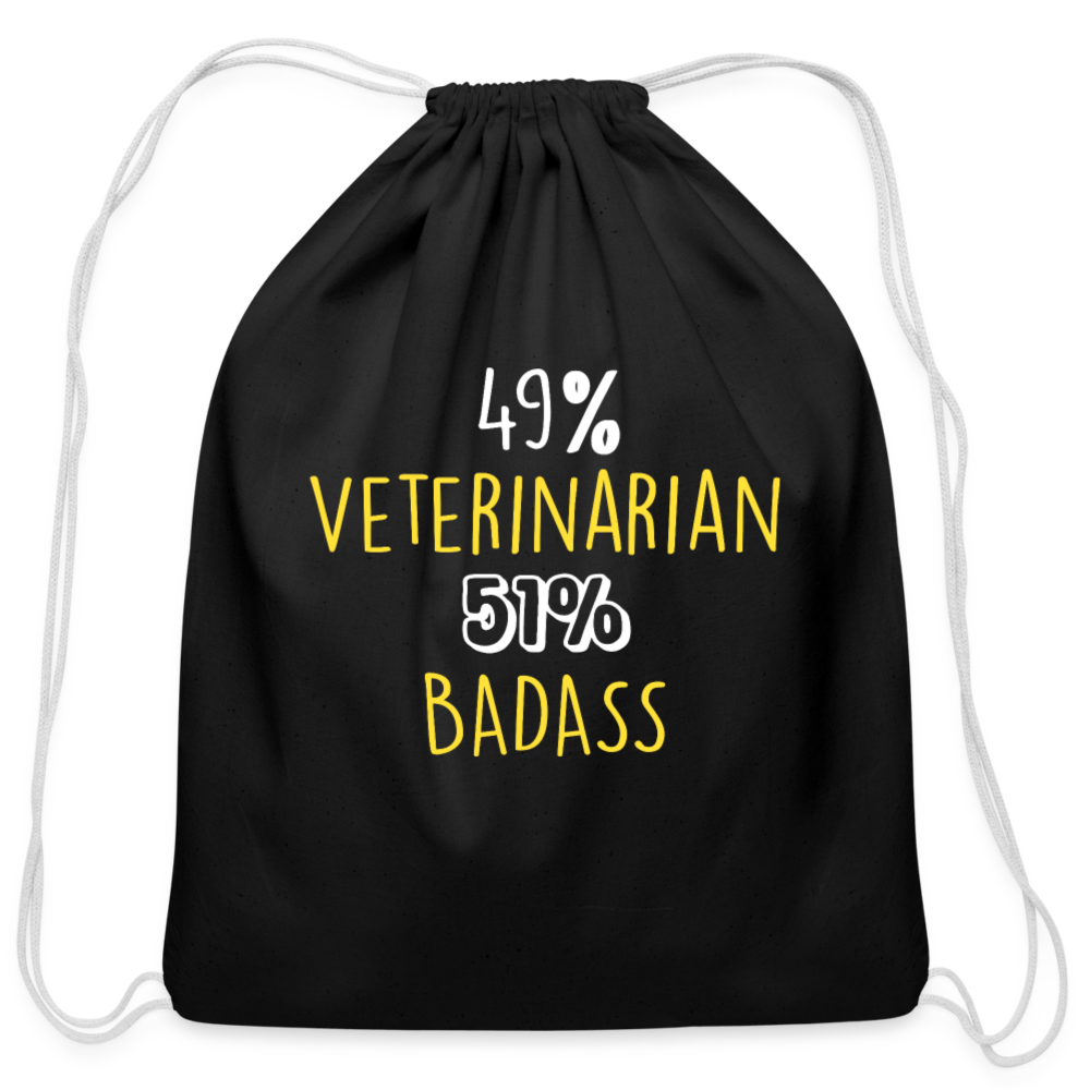 49% Veterinarian 51% Badass Drawstring Bag-Cotton Drawstring Bag | Q-Tees Q4500-I love Veterinary