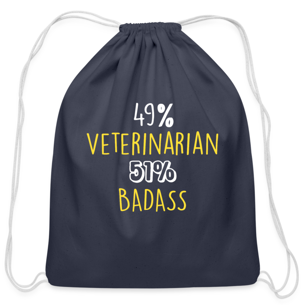 49% Veterinarian 51% Badass Drawstring Bag-Cotton Drawstring Bag | Q-Tees Q4500-I love Veterinary