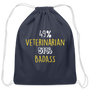 49% Veterinarian 51% Badass Drawstring Bag-Cotton Drawstring Bag | Q-Tees Q4500-I love Veterinary