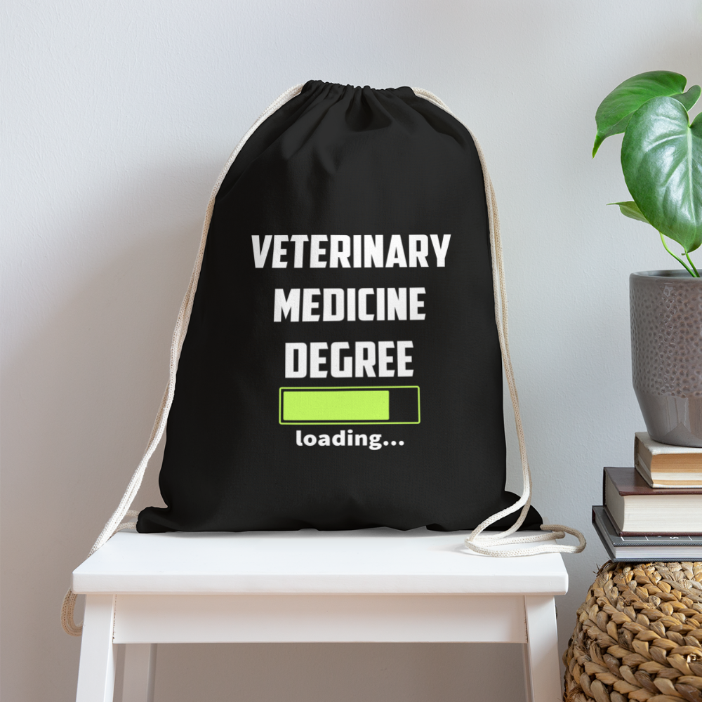 Veterinary medicine degree loading Drawstring Bag-Cotton Drawstring Bag | Q-Tees Q4500-I love Veterinary