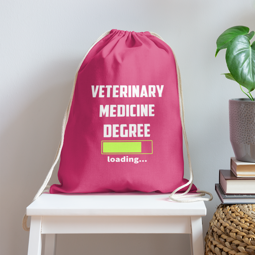 Veterinary medicine degree loading Drawstring Bag-Cotton Drawstring Bag | Q-Tees Q4500-I love Veterinary