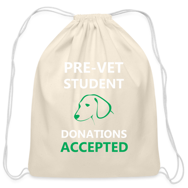 Vet Student Donations Accepted Drawstring Bag-Cotton Drawstring Bag | Q-Tees Q4500-I love Veterinary