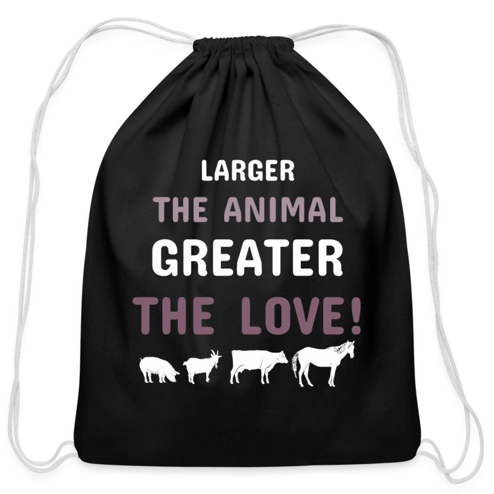 Larger the animal- Greater the love! Drawstring Bag-Cotton Drawstring Bag | Q-Tees Q4500-I love Veterinary