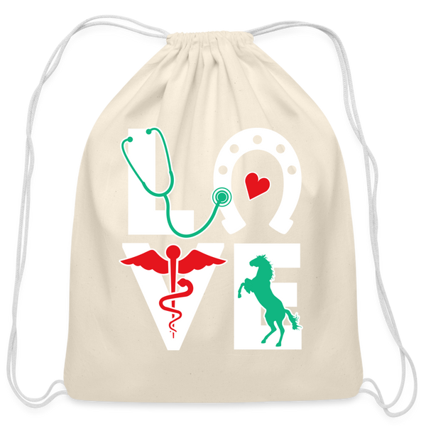 Equine Love Drawstring Bag-Cotton Drawstring Bag | Q-Tees Q4500-I love Veterinary