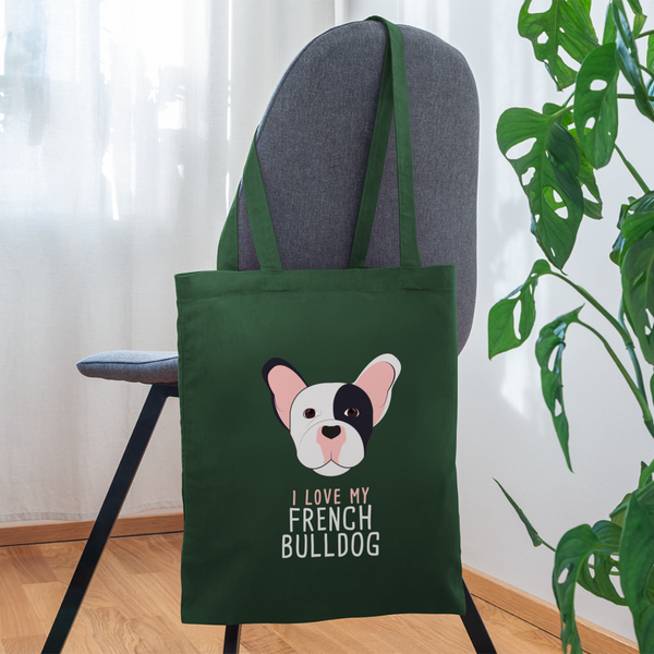 I love my French Bulldog Cotton Tote Bag-Tote Bag | Q-Tees Q800-I love Veterinary