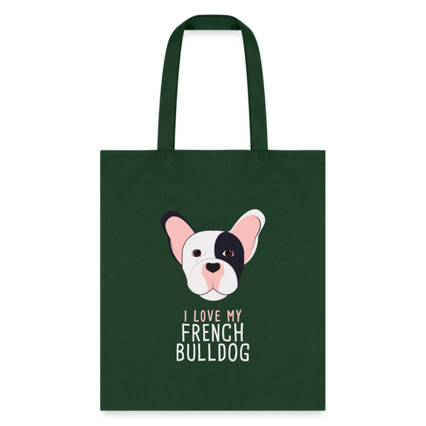 I love my French Bulldog Cotton Tote Bag-Tote Bag | Q-Tees Q800-I love Veterinary