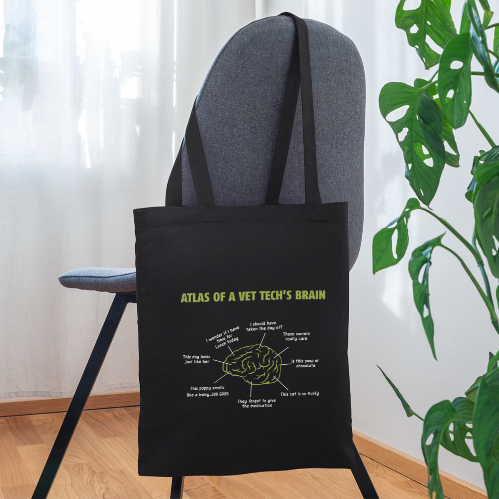 Atlas of a Vet Tech's Brain Cotton Tote Bag-Tote Bag | Q-Tees Q800-I love Veterinary