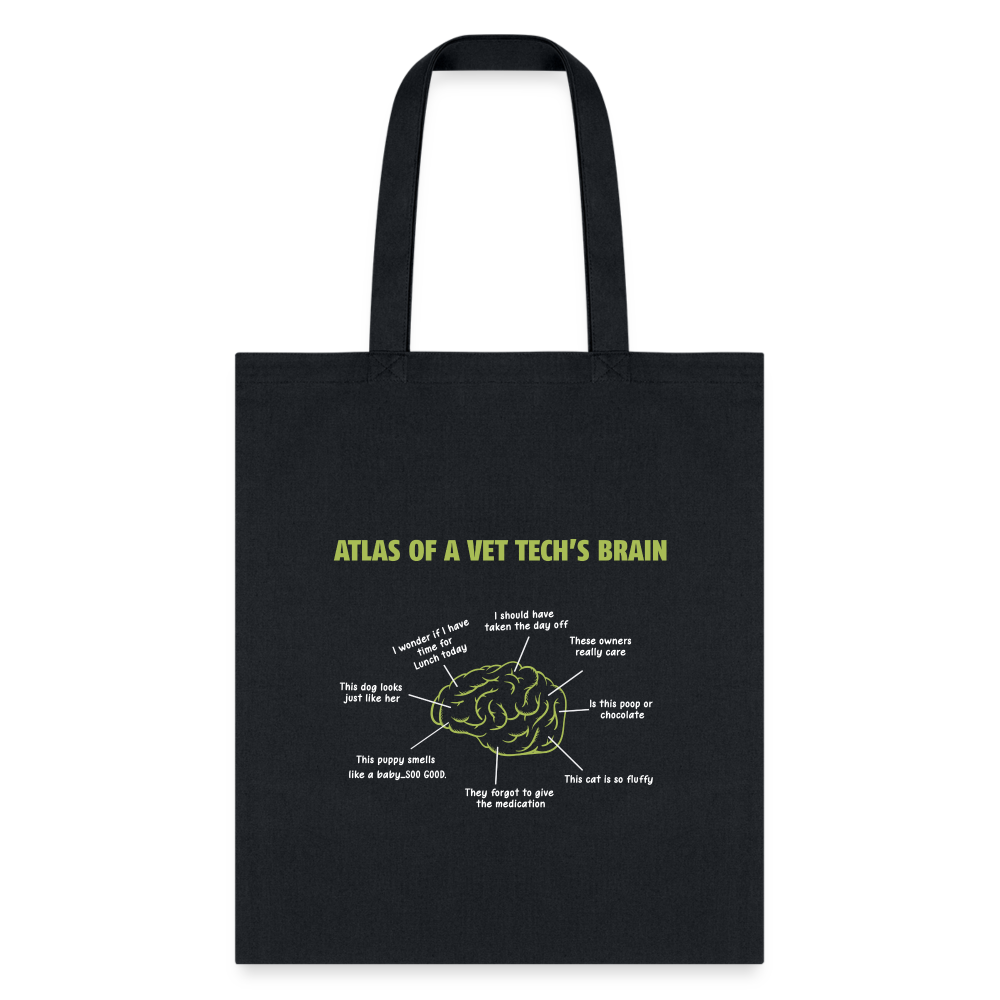 Atlas of a Vet Tech's Brain Cotton Tote Bag-Tote Bag | Q-Tees Q800-I love Veterinary