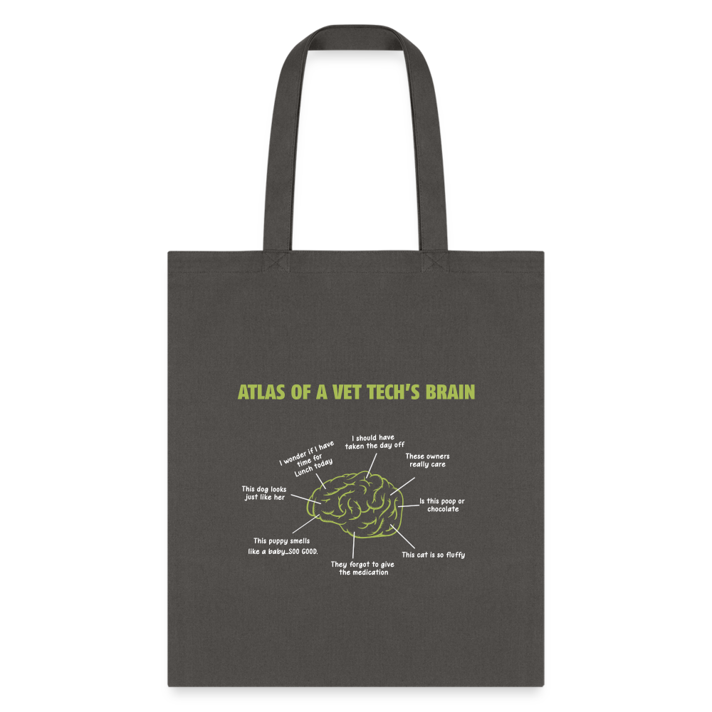 Atlas of a Vet Tech's Brain Cotton Tote Bag-Tote Bag | Q-Tees Q800-I love Veterinary