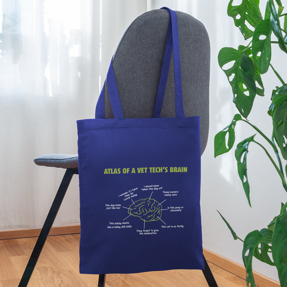 Atlas of a Vet Tech's Brain Cotton Tote Bag-Tote Bag | Q-Tees Q800-I love Veterinary