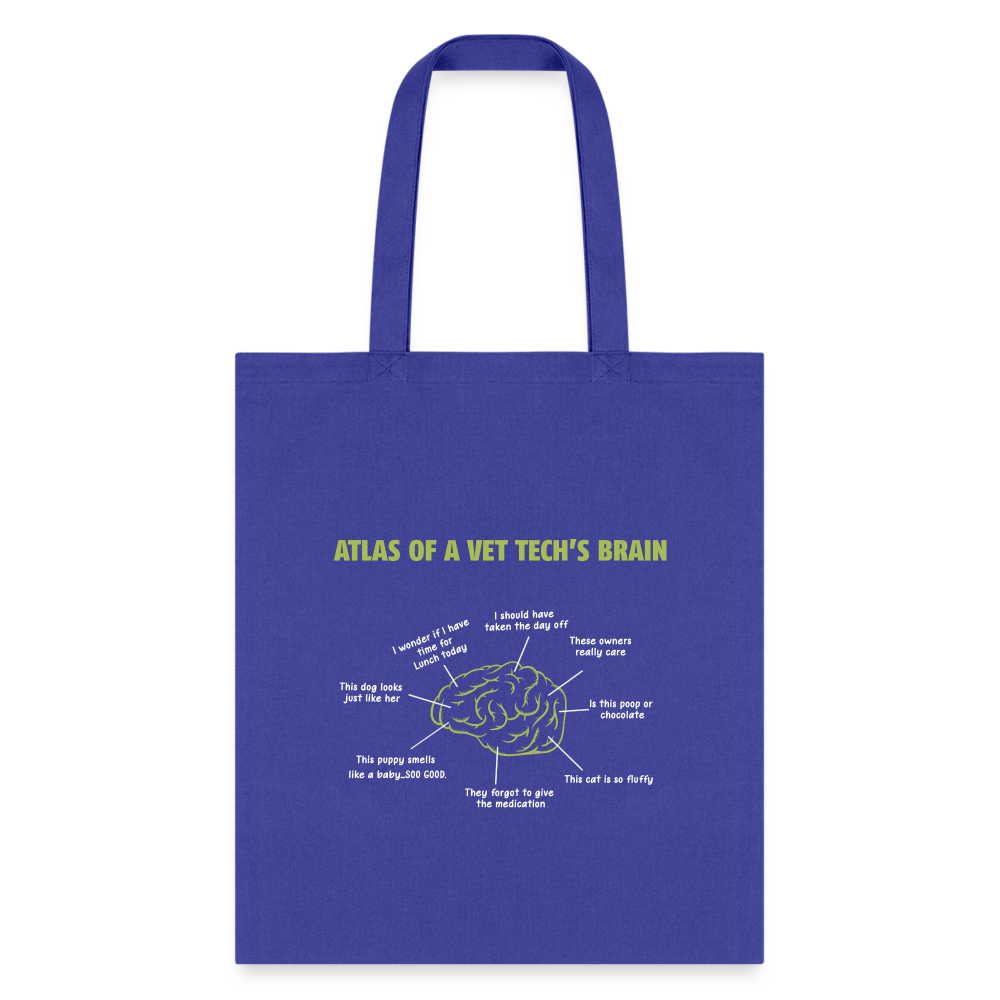 Atlas of a Vet Tech's Brain Cotton Tote Bag-Tote Bag | Q-Tees Q800-I love Veterinary