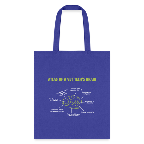 Atlas of a Vet Tech's Brain Cotton Tote Bag-Tote Bag | Q-Tees Q800-I love Veterinary