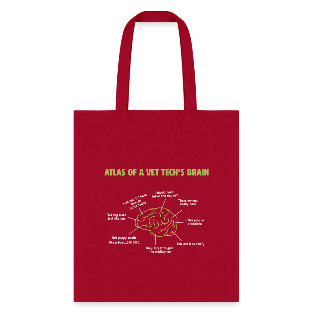 Atlas of a Vet Tech's Brain Cotton Tote Bag-Tote Bag | Q-Tees Q800-I love Veterinary