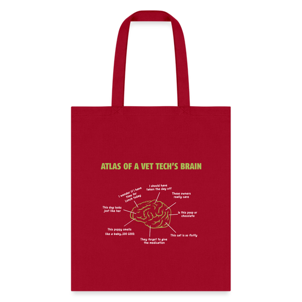 Atlas of a Vet Tech's Brain Cotton Tote Bag-Tote Bag | Q-Tees Q800-I love Veterinary