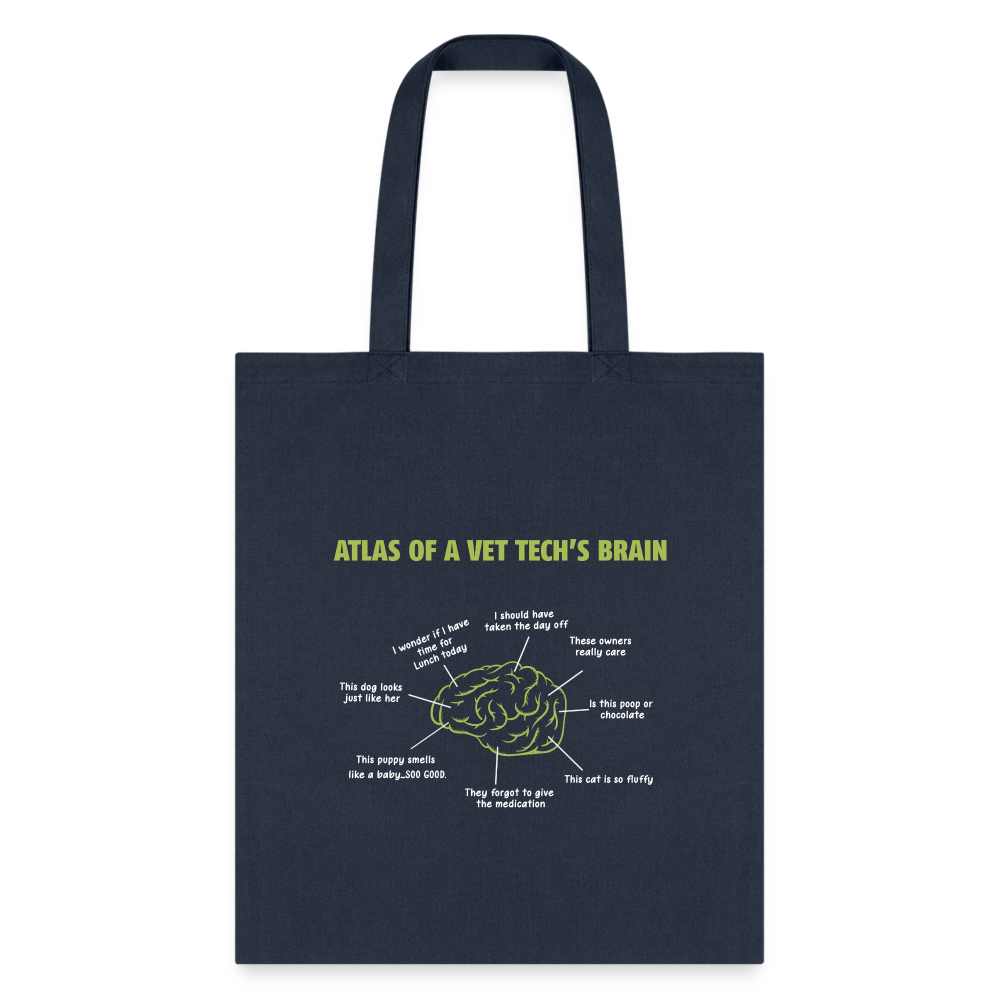 Atlas of a Vet Tech's Brain Cotton Tote Bag-Tote Bag | Q-Tees Q800-I love Veterinary