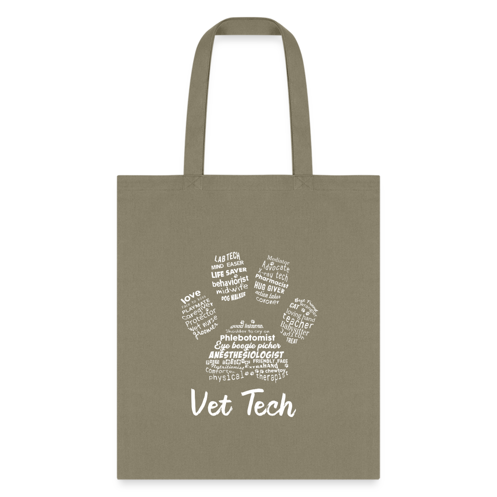 Vet Tech Pawprint Cotton Tote Bag-Tote Bag | Q-Tees Q800-I love Veterinary