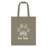 Vet Tech Pawprint Cotton Tote Bag-Tote Bag | Q-Tees Q800-I love Veterinary