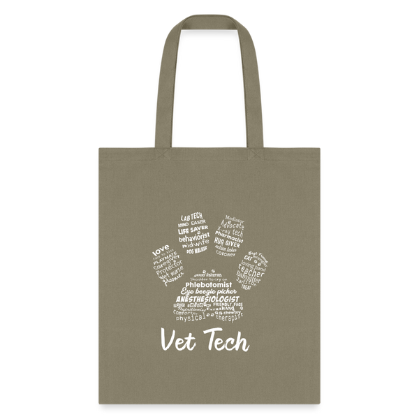 Vet Tech Pawprint Cotton Tote Bag-Tote Bag | Q-Tees Q800-I love Veterinary