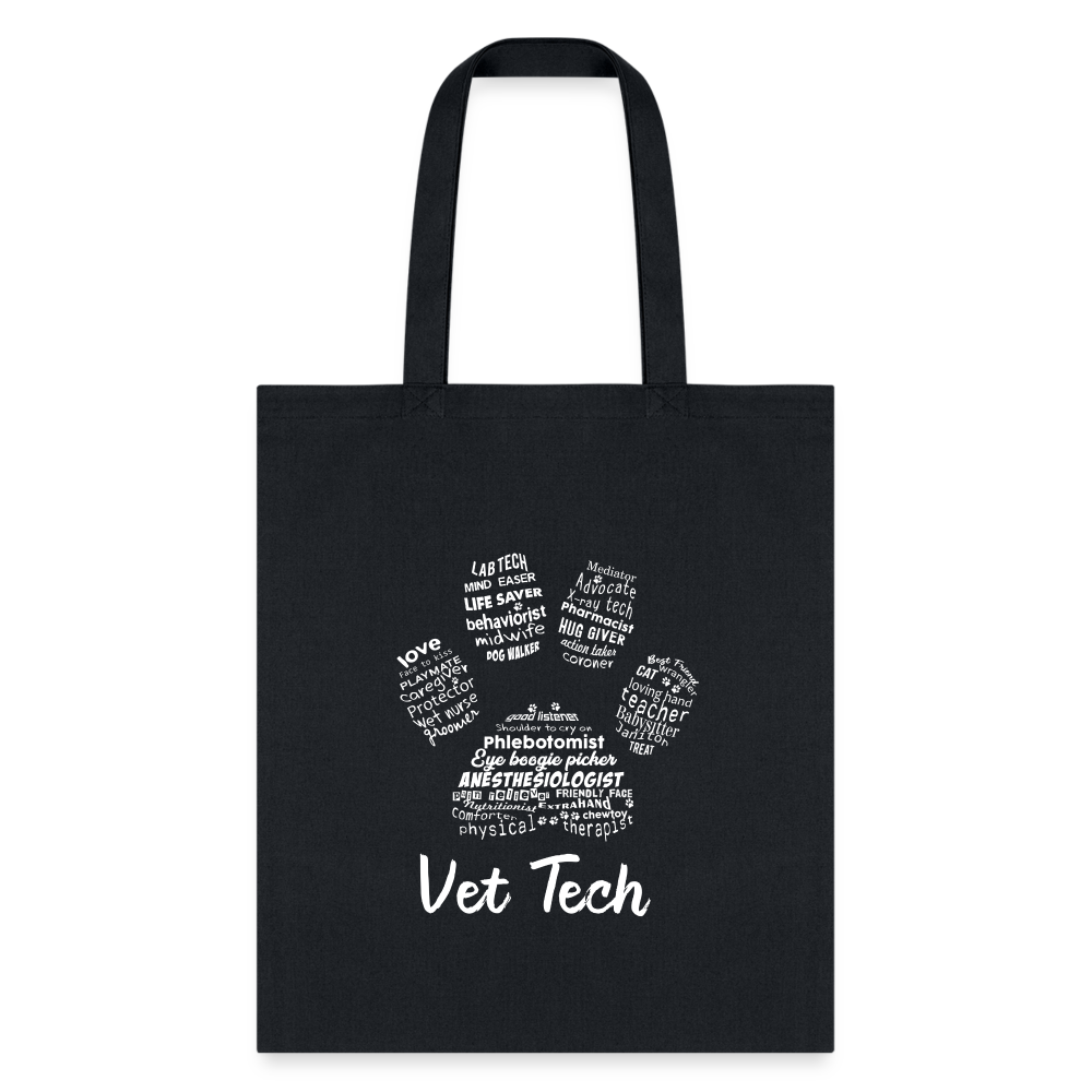 Vet Tech Pawprint Cotton Tote Bag-Tote Bag | Q-Tees Q800-I love Veterinary