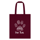 Vet Tech Pawprint Cotton Tote Bag-Tote Bag | Q-Tees Q800-I love Veterinary