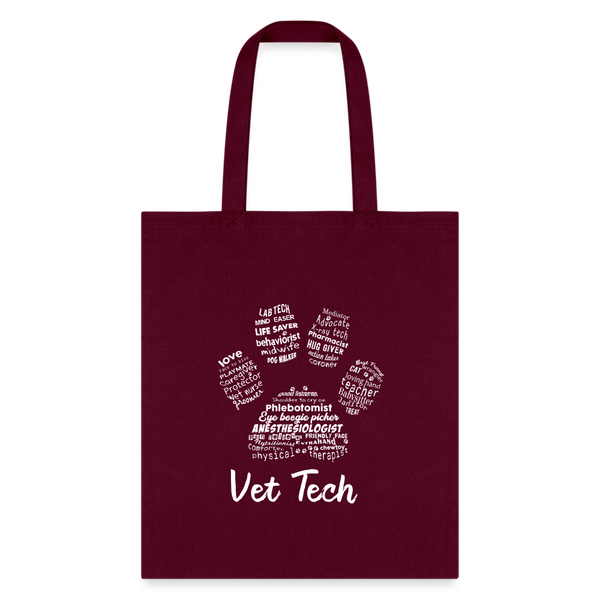 Vet Tech Pawprint Cotton Tote Bag-Tote Bag | Q-Tees Q800-I love Veterinary