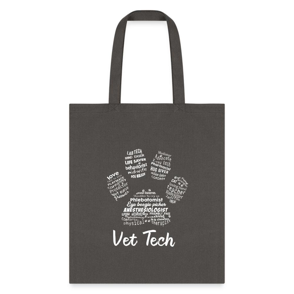 Vet Tech Pawprint Cotton Tote Bag-Tote Bag | Q-Tees Q800-I love Veterinary