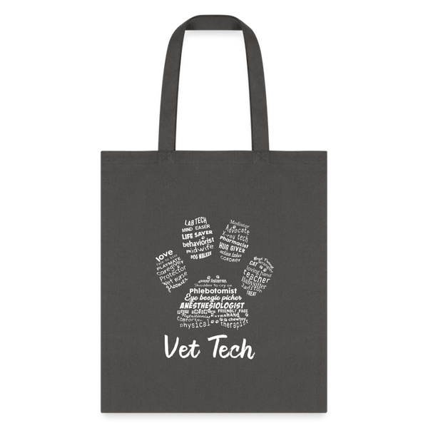 Vet Tech Pawprint Cotton Tote Bag-Tote Bag | Q-Tees Q800-I love Veterinary