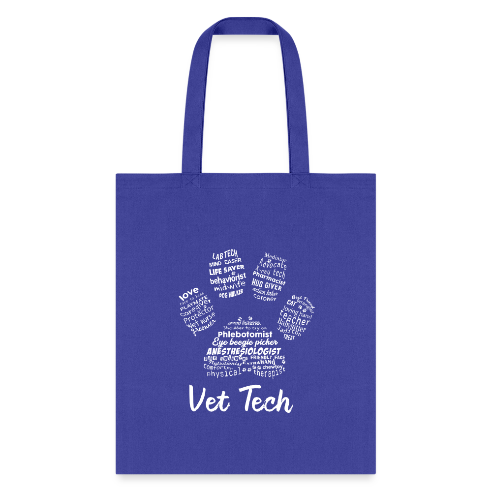 Vet Tech Pawprint Cotton Tote Bag-Tote Bag | Q-Tees Q800-I love Veterinary