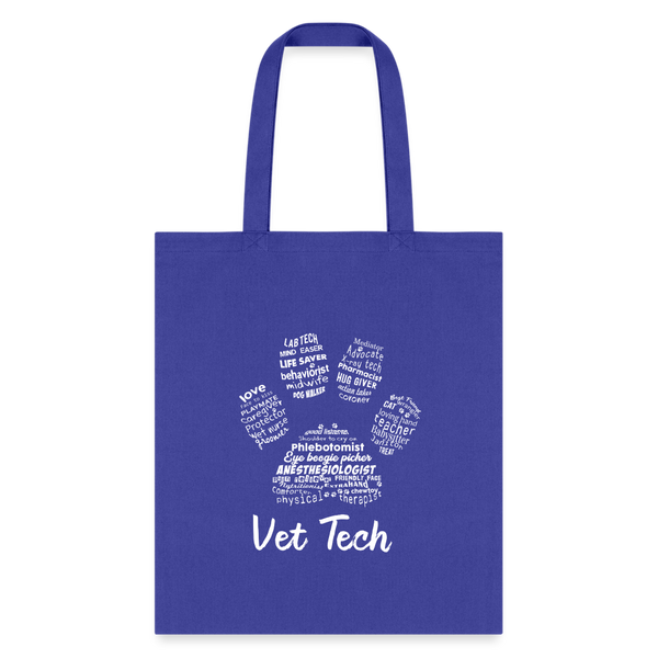 Vet Tech Pawprint Cotton Tote Bag-Tote Bag | Q-Tees Q800-I love Veterinary