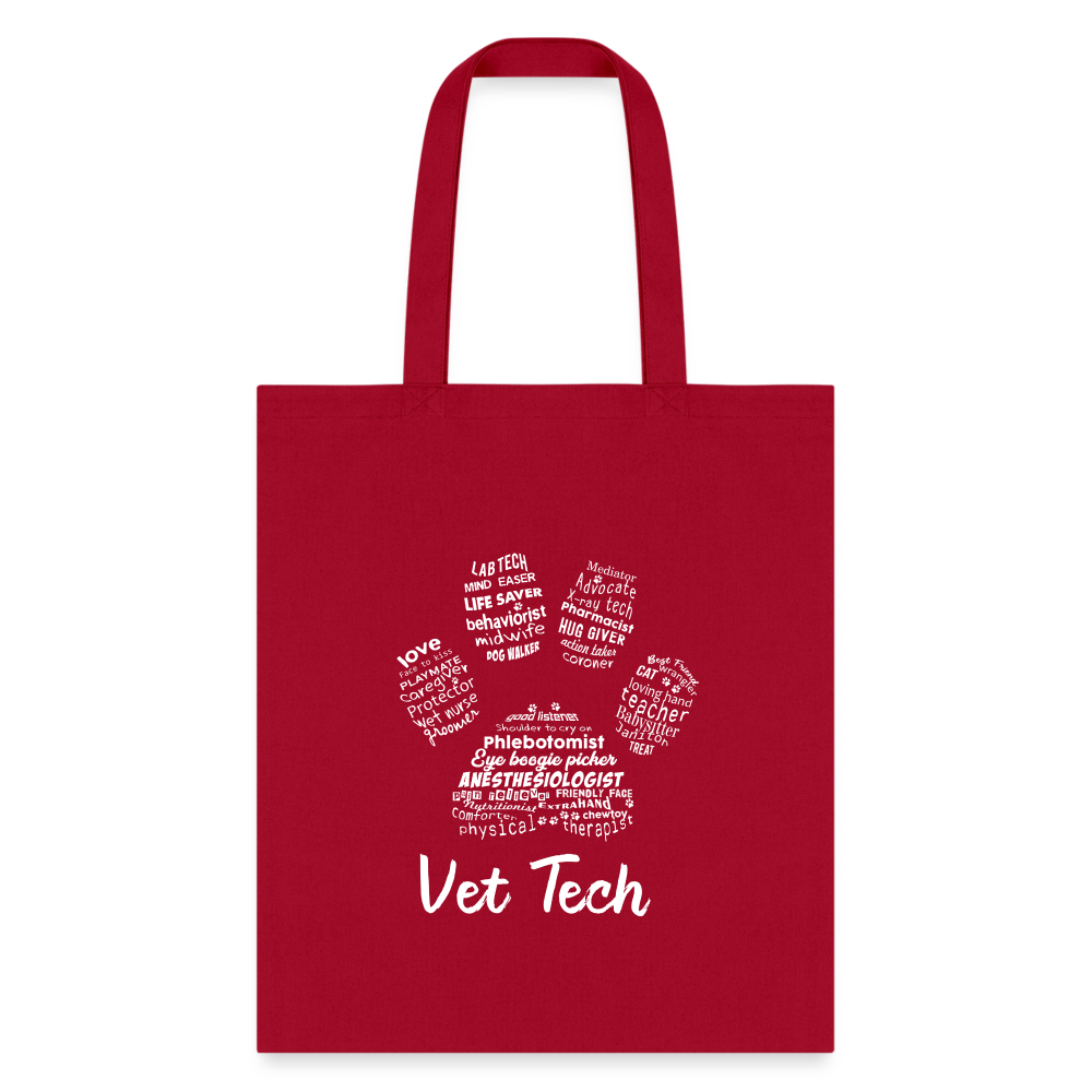 Vet Tech Pawprint Cotton Tote Bag-Tote Bag | Q-Tees Q800-I love Veterinary