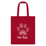 Vet Tech Pawprint Cotton Tote Bag-Tote Bag | Q-Tees Q800-I love Veterinary