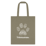 Veterinarian Pawprint Cotton Tote Bag-Tote Bag | Q-Tees Q800-I love Veterinary