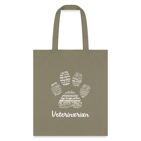 Veterinarian Pawprint Cotton Tote Bag-Tote Bag | Q-Tees Q800-I love Veterinary