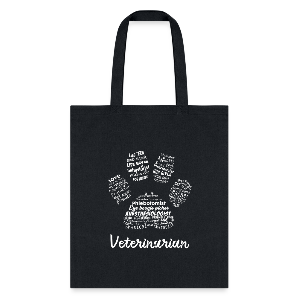 Veterinarian Pawprint Cotton Tote Bag-Tote Bag | Q-Tees Q800-I love Veterinary