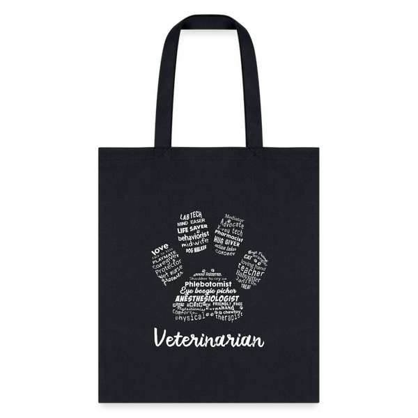 Veterinarian Pawprint Cotton Tote Bag-Tote Bag | Q-Tees Q800-I love Veterinary