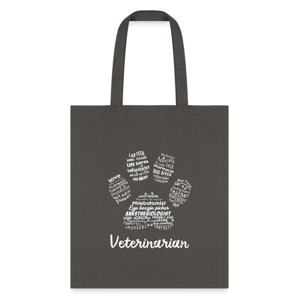 Veterinarian Pawprint Cotton Tote Bag-Tote Bag | Q-Tees Q800-I love Veterinary