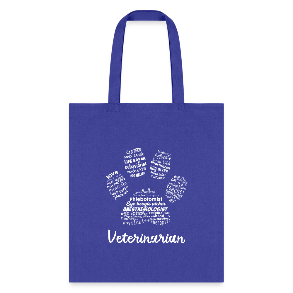 Veterinarian Pawprint Cotton Tote Bag-Tote Bag | Q-Tees Q800-I love Veterinary